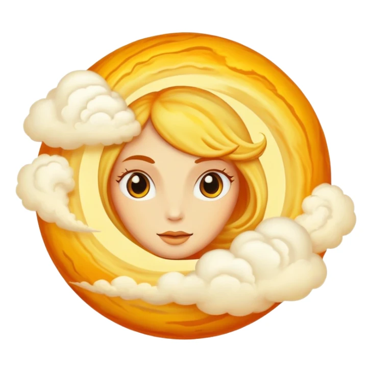 Venus as a circular planet without rings, yellow-orange atmosphere sticker