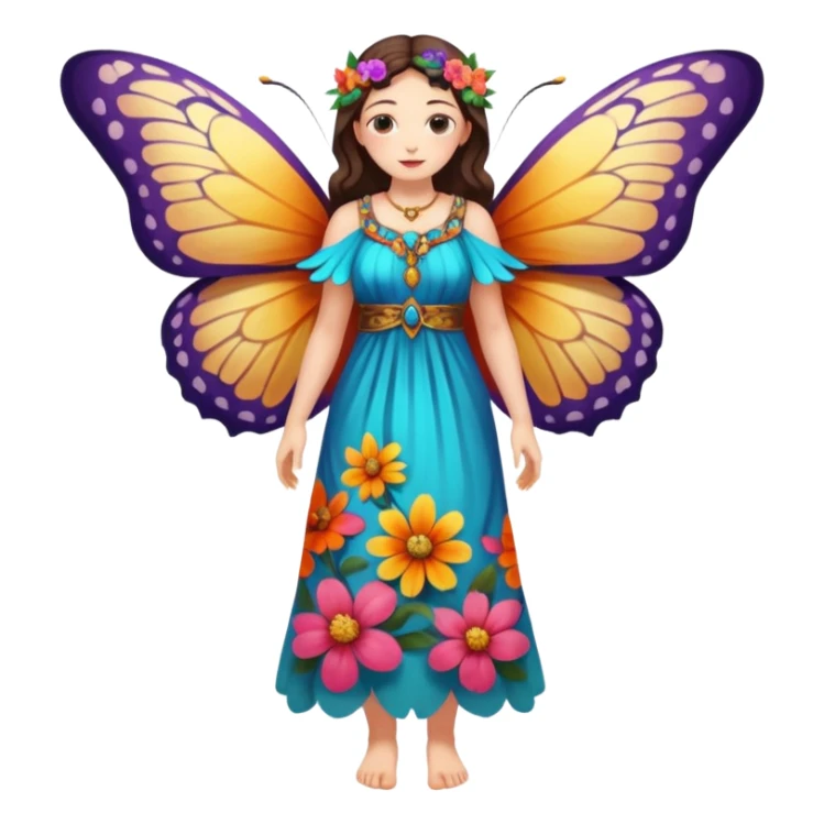 fullbody ancient woman with butterfly wings sticker