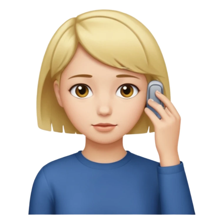 girl with short hair tucking hair behind her ear sticker