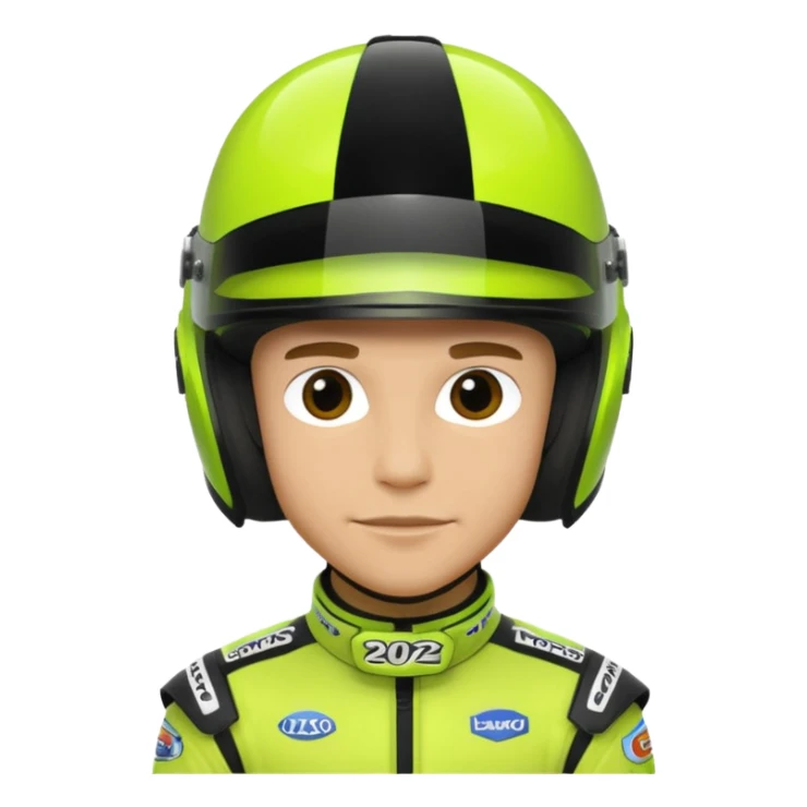lando norris’ neon green and black 2025 helmet  sticker