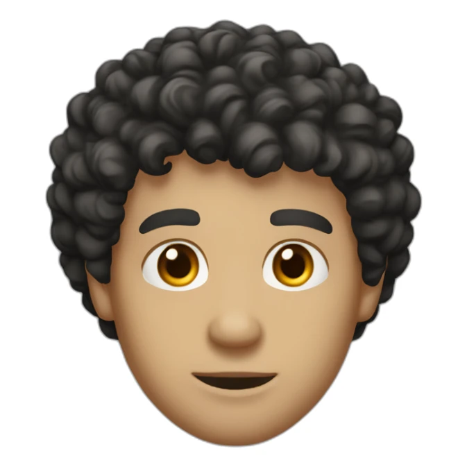 middle age man informal cloth tanned short black curly hair black eyes sticker