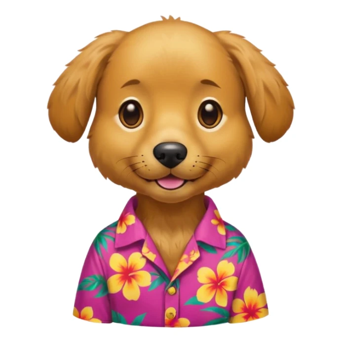 Dog – wearing colorful aloha shirt sticker
