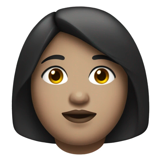 fat girl with a black bob and a 4 o clock shadow sticker