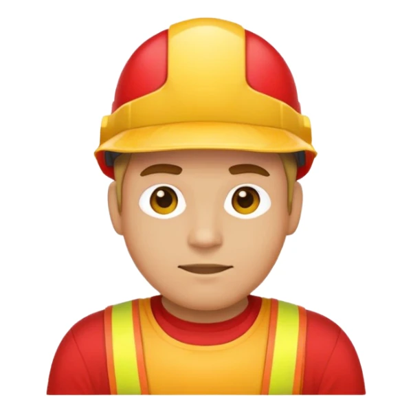 Yellow man with red visor and red shirt sleeved shirt sticker