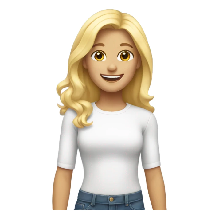 Blonde girl happy  sticker