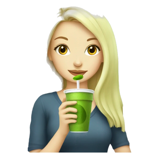 Blonde Girl drinking Matcha at the Matcha Hub sticker