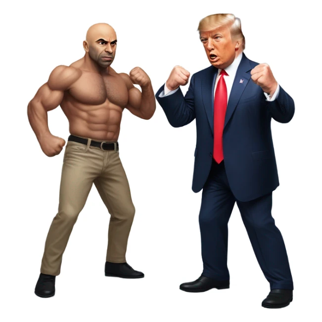 Joe Rogan fighting Donald trump sticker