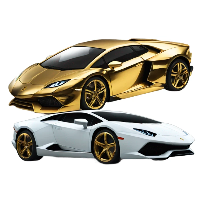 tron in front of gold Lamborghini  sticker
