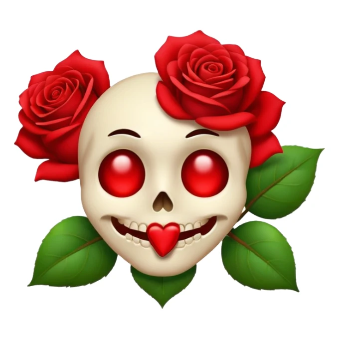 I want this emoji 💀 with this in its mouth 🥀  sticker