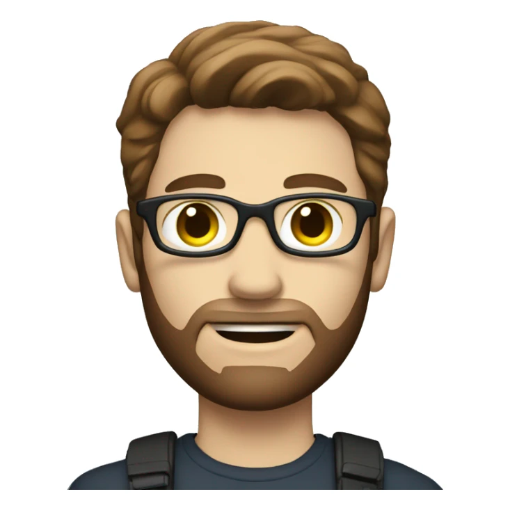 white man with brown hair holding a polaroid camera sticker