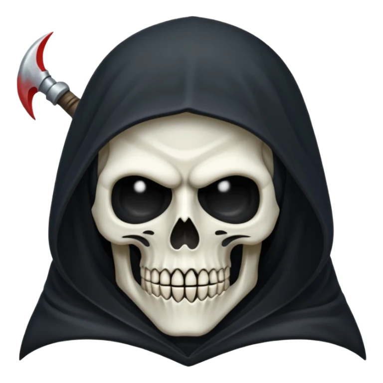 Icon of the Grim Reaper's face. коса полный рост sticker