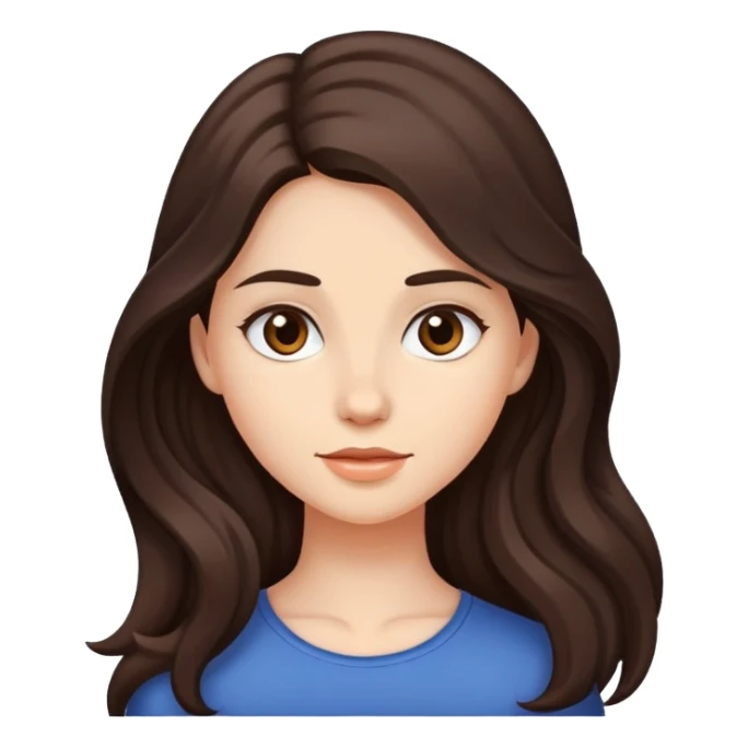 chica con pelo largo medio ondulado y el cabello castaño oscuro sticker