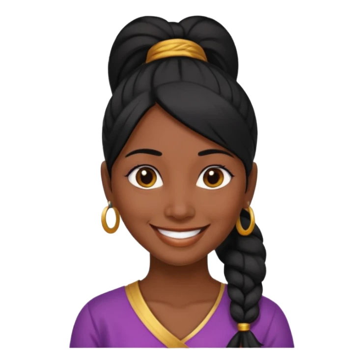 Indian lady with ponytail black hair sticker
