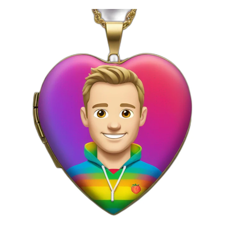 Jonathan Toews in rainbow heart locket sticker