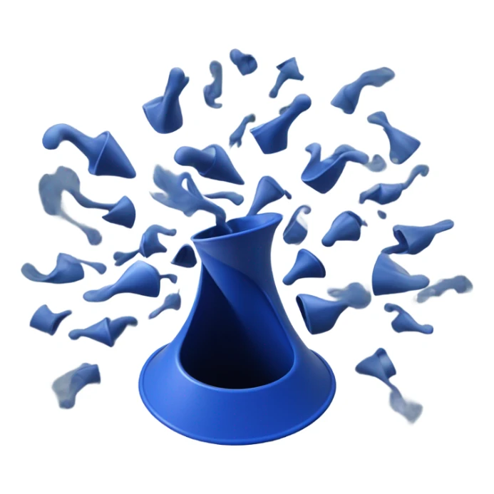 People are being sucked into a dark blue funnel sticker