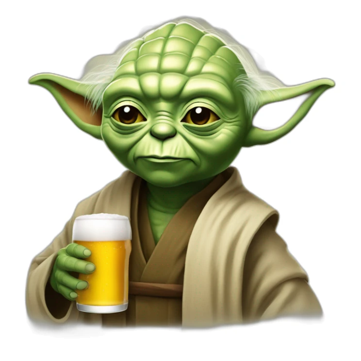 Maître Yoda qui boit une bière sticker