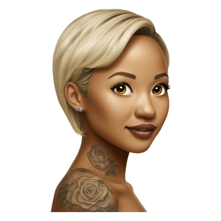 3d Hyper Realistic tattoo Karrueche Tran photo  sticker