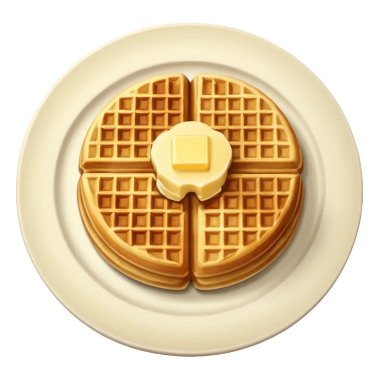 create a waffle on a plate with butter emoji sticker