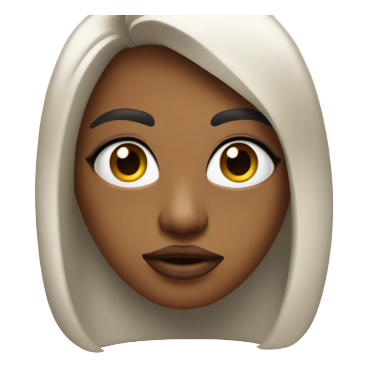 Cara larga y de labios fundidos con los ojos abiertos  sticker