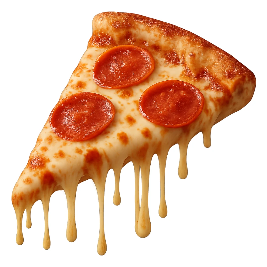 slice of pizza with melting cheese, delicious and appetizing, general style sticker