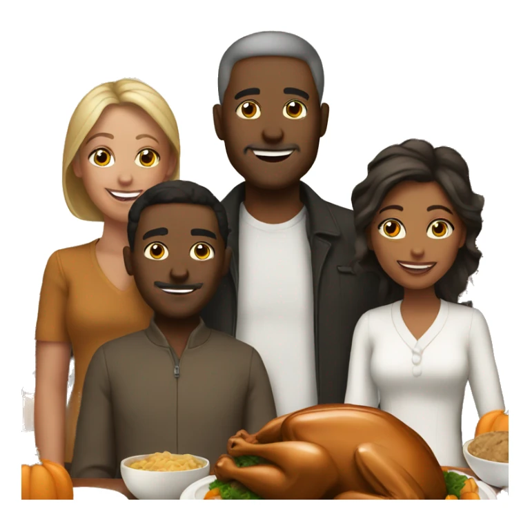 Thanksgiving white family sticker