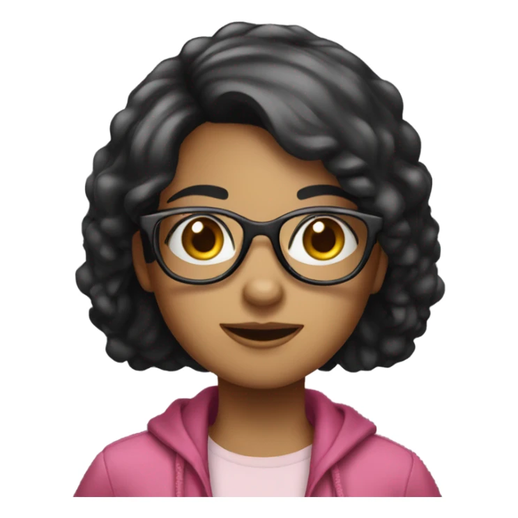 Girl with black hair and glasses as a fampire sticker