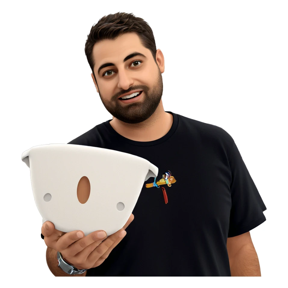 smiling male with short hair sticker