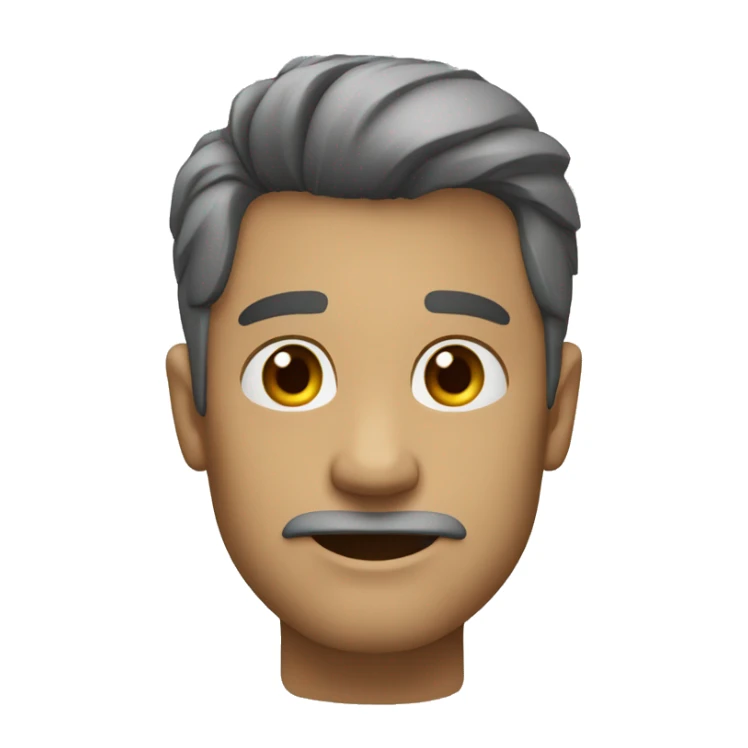 Um homem com o rosto todo cinza como queixo grande sticker