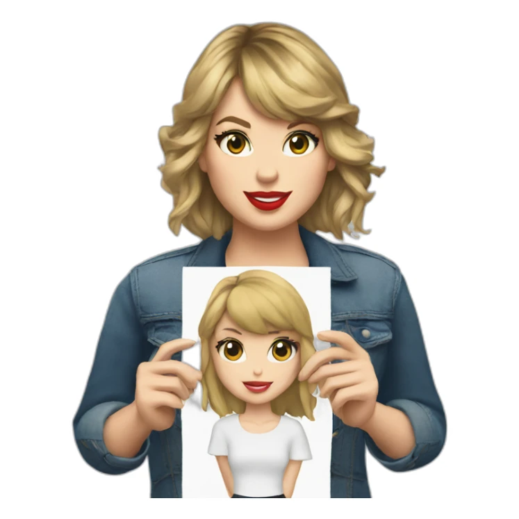 Taylor Swift holding a poster saying Lara sticker