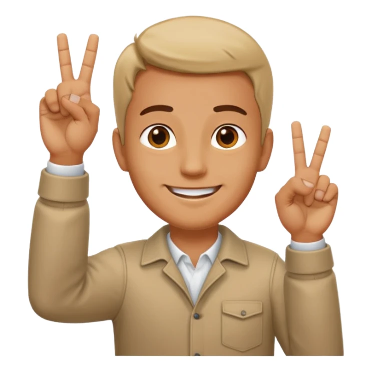 A man indicating God with his hands upward and with his index finger and wearing normal clothes sticker