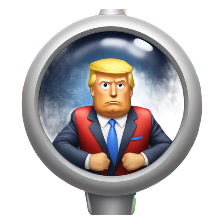 Donald trump riding a rocket like a horse  sticker