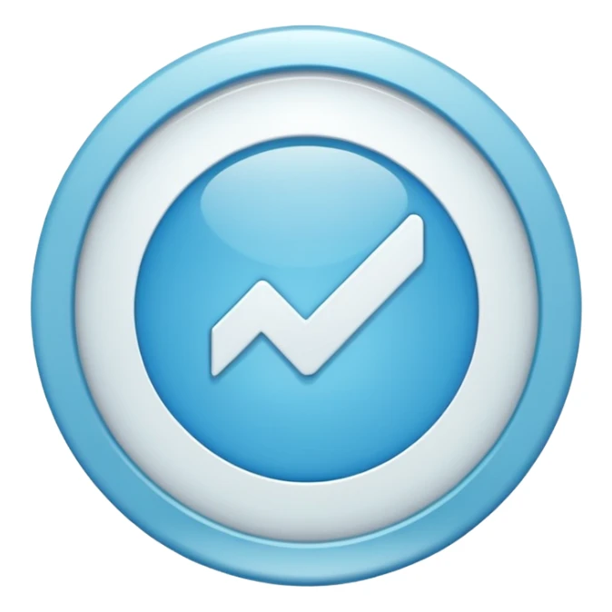 Light blue coloured circle badge with a white tick in the middle sticker