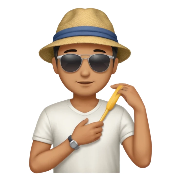 Emoji of a guy dusting off his shoulder with his hand sticker