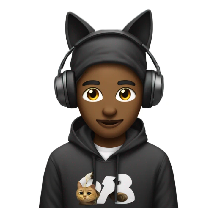 rapper playboicarti with cat ears and a tail sticker