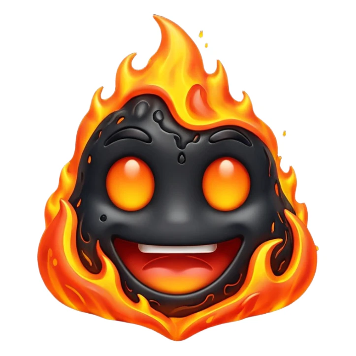 create an emoji of a little lava flow sticker