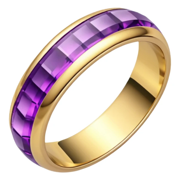 create a wedding ring emoji but with a purple crystal sticker