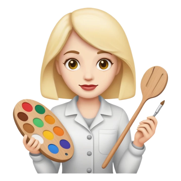 wifiskeleton artist emoji holding a palette sticker