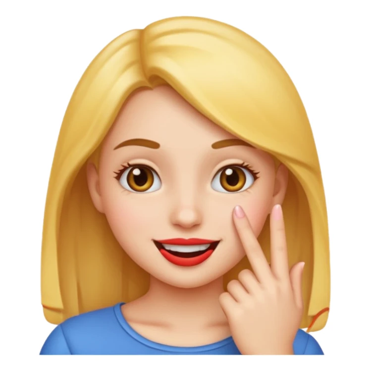 Finger to lip girl emoji sticker