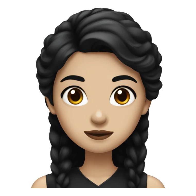 Gothic woman with black hair and brown eyes sticker