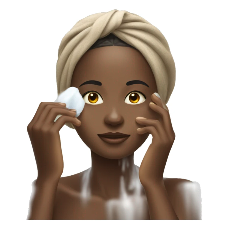 beautiful African woman washing her face sticker