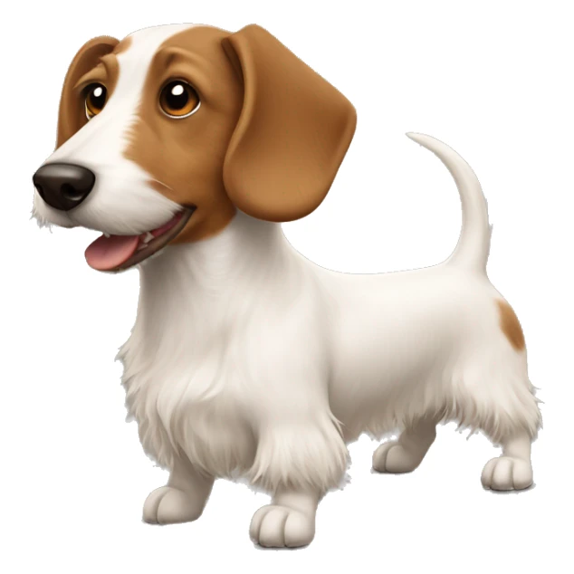Scruffy white terrier dog and smooth coat brown dachshund dog friends sticker