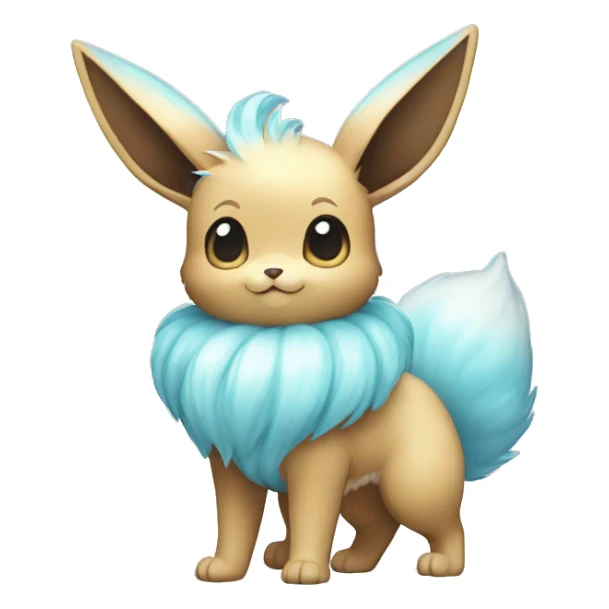 Kawaii Shiny Pastel Blue Eevee Full Body sticker