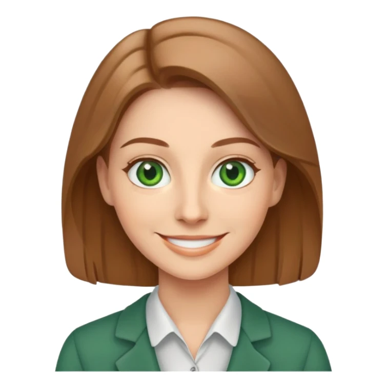 smiling teacher with light brown hair and green eyes sticker