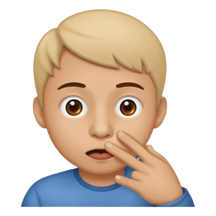 Create an emoji that is picking his nose make it a circle emoji  sticker