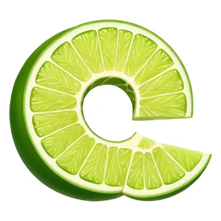 lime peel for a cocktail in a spiral shape sticker