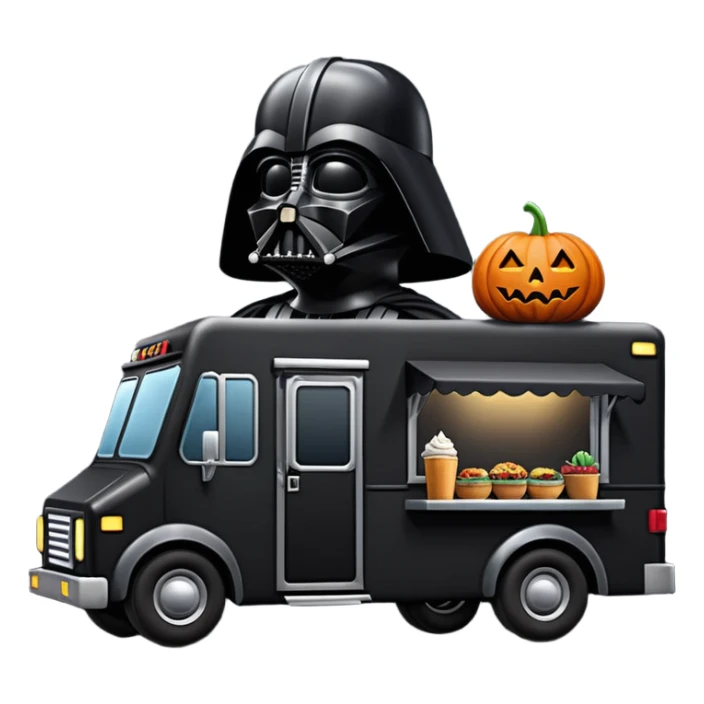 Realistic Darth Vader’s haunted dream house built food truck  sticker