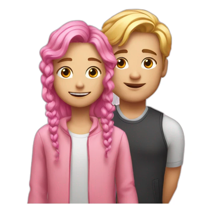 Anya have pink hair with his father have blond hair sticker