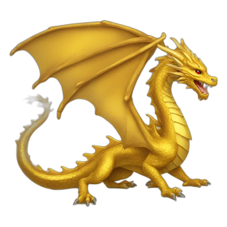 Golden dragon emoji sticker