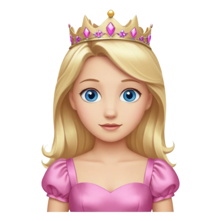 Sarı saçlı mavi gözlü Pembe prenses sticker