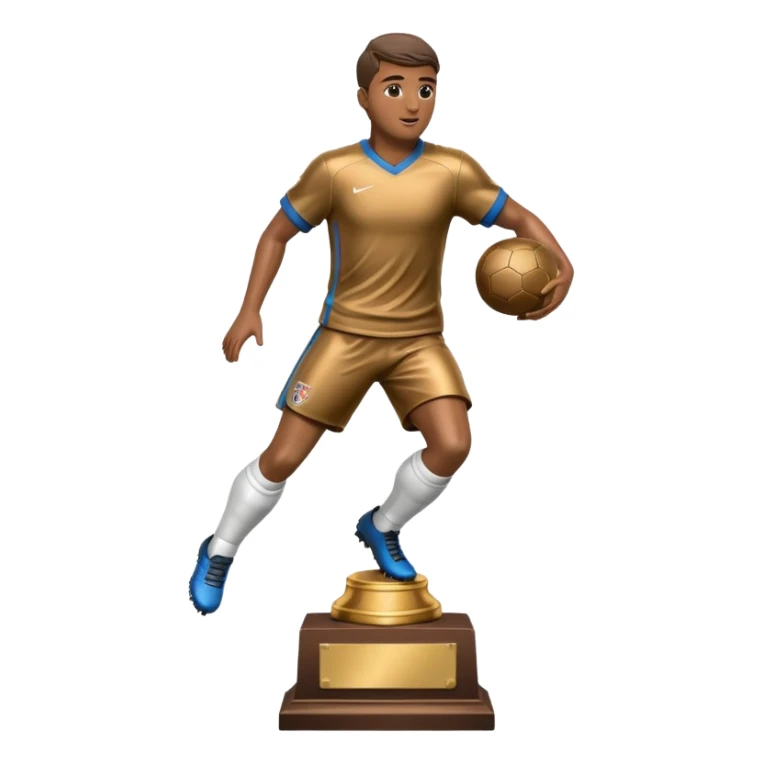 a trophy of a football player sticker